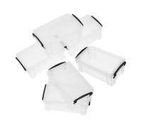 OFFSCH Astuccio Trasparente in Plastica 6 Pezzi Impilabile Contenitori Per Matite E Pennarelli Organizer Ufficio Mini Scatole Traslucide Per Riporre Oggetti Da Scrivania