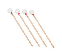 OFFSCH Bacchette per Timpani con Testa in Feltro Bianco Professionali Set 4 Design Ergonomico e Manico in Legno Beige per Scuole e Ambienti Musicali