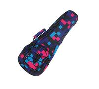 OFFSCH Borsa Per Trasporto Ukulele Imbottita in Cotone Motivo a Scacchi Floreali Zaino Doppia Spalla Design Doppia Cerniera Tasca Frontale in Rete Protezione Completa