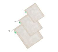 OFFSCH Borse in Rete Di Cotone Biologico Coulisse Per Frutta e Verdura, Sacchetti Riutilizzabili Traspiranti 20x25 25x30 30x40 Cm, Set Da 3 Pezzi Per Conservazione Alimentare e Spesa Sostenibile