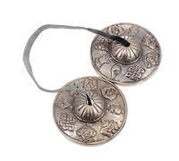 OFFSCH Campana in Ottone Fatta Mano Piatti Strumento Percussione per Meditazione e Yoga Design Compatto e Leggero Facile da Usare per Aiutare la Concentrazione