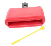 OFFSCH Campanaccio da Montare Percussione Latina in Plastica e Metallo Suono Acuto e Chiaro Accessorio Tamburo Morsetto Rosso Portatile per Musica Percussionistica