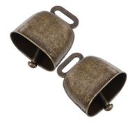 OFFSCH Campanelli di Chiamata Quadrati con Maniglia, Campanacci Rumorosi in Ferro Bronzo per Appassionati e Feste, Set 2 Pezzi Portatili per Eventi Sportivi, Matrimoni e Mercati