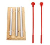 OFFSCH Campanello A Tre Toni Per Meditazione Trio Di Campanelli Strumento A Percussione Manuale Con Mazzuolo Per Yoga E Insegnanti Marrone Chiaro