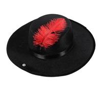 OFFSCH Cappello da Jazz Western Unisex Nero a Tesa Larga | Piuma Decorativa, Leggero e Facile da Portare, per Cosplay, Foto Scena e Stile Distintivo