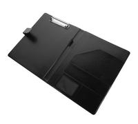 OFFSCH Cartella Ufficio A4 in Pu Nera Tasche Multiple e Clip | Organizer per Documenti e Portfolio Aziendale, Porta Penna e Carta, Back To School Party