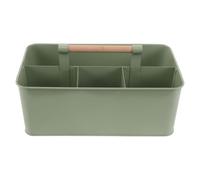 OFFSCH Cesto da Giardinaggio per Uso Interno ed Esterno in Ferro con 4 Scomparti, Manico in Legno, Design con Angoli Arrotondati e Drenaggio su Pavimenti in Cemento e Piastrelle
