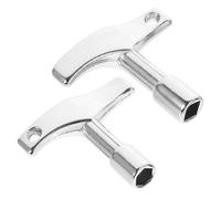 OFFSCH Chiavi per Accordatura Batteria in Lega di Zinco Argento, 2 Pezzi, Design Esagonale e Quadrato, Resistenti All'usura, Portatili, Accessorio per Musicisti e Batteristi