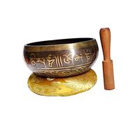 OFFSCH Ciotola Sonora Tibetana Per Meditazione E Canto Realizzata Tradizionalmente in Nepal Con Incisioni Incluso Piccolo Martello 9,5 Cm