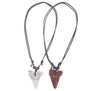 OFFSCH Collana Uomo Denti lo Squalo in Resina, 2 Pezzi, Design Cool e Regolabile per Feste in Spiaggia e Cene Festive