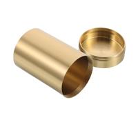 OFFSCH Contenitore Ermetico per Tè Sfuso in Ottone Piccolo con Coperchio, Barattolo Lattina per Bustine di Tè, Organizer Casa per Conservazione Freschezza