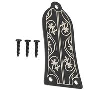 OFFSCH Copertura Del Truss Rod Per Chitarra in Metallo Nero Motivo Floreale, Accessorio Per Montaggio 3 Viti, Protezione Ergonomica Per Strumenti Musicali, Per Chitarristi Principianti