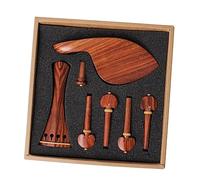OFFSCH Cordiera Per Violino Mentoniera in Legno Di Giuggiolo Puntale e Perni Di Ricambio Kit Accessori Per Violino Medio e Decorazione
