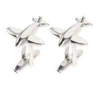 OFFSCH Cufflinks Struttura Robusta Uomini in Rame Argento a Forma di Aeroplano Accessorio Classico e Decorativo per Abiti da Cerimonia e Uso Quotidiano