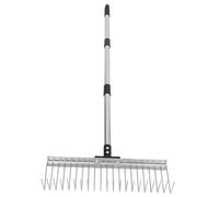 OFFSCH da Pesante Denti con Manico in Acciaio Inossidabile Design Smontabile Ergonomico per Livellamento Terreno Foglie e del