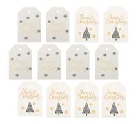 OFFSCH Etichette Natalizie Fai da Te in Carta Resistente Fori, Set da 200 Pezzi per Biglietti e Confezioni Regalo, Decorazioni Natalizie per Panetterie e Negozi, Adesive e Facili