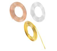 OFFSCH Filo di Alluminio Piatto Finitura Liscia e Controllo Stabile 3 Pezzi 3x1mm per Gioielli e Progetti Artigianali Adatto a Creazioni Fai da Te e Attività Genitore-figlio