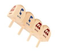 OFFSCH Giochi Per La Festa Di Hanukkah 4 Pezzi Di Dreidel in Legno Colorati Lettere Ebraiche Medie Per Decorazioni Di Hanukkah