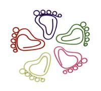 OFFSCH Graffette a Forma di Piedini Resistenti e Creative Colorate in Metallo 24 Pezzi Idee Colore Forza di Chiusura Forte per Casa e Ufficio Articoli per Feste