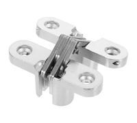 OFFSCH Hidden Hinge Hardware per Porte in Legno, Cerniere Nascoste in Acciaio Inossidabile, Cerniera a Croce Pieghevole, Argento, per Porte Segrete e Armadi