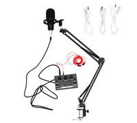 OFFSCH Kit Microfono Scheda Audio, 11 Pezzi, Supporto a Braccio Regolabile, Riduzione del Rumore, per Webcast e Voce nei Giochi
