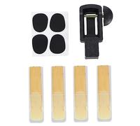OFFSCH Kit Taglierino per Ance da Sassofono in Legno e Plastica, Taglio Uniforme e Incisione Liscia, 1 Correttore, 4 Ance e 4 Cuscinetti