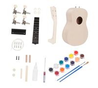 OFFSCH Kit Ukelele Verniciabile Manuale Strumento Musicale Accessori Completi Assemblaggio Facile Per Genitori Figli Amanti Amici Ukelele Fatto Mano Fai Da Te Pennello Incluso