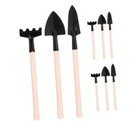OFFSCH Mini Set Da Giardinaggio Con Attrezzi in Miniatura Rastrello Cazzuola E Pala Manici in Legno Per Piantare Bonsai Fiori Verdure E Piante Grasse