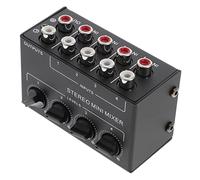 OFFSCH Mixer Audio Passivo Stereo Di Linea Mini Mixer Portatile Senza Alimentazione Aggiuntiva Basso Rumore Materiale Abs e Ferro Telefoni Computer e Console Di Gioco