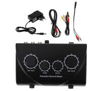 OFFSCH Mixer Audio Professionale Karaoke con Doppio Ingresso Microfono, Mixer Stereo Multicanale Leggero e Portatile, Strumento Musicale per Casa, Palco e Bar, Alimentazione Ac220v,