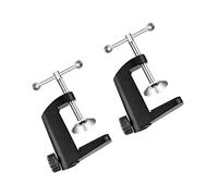 OFFSCH Morsetto in Lega di Alluminio C per Tavolo 2 Pezzi, Base Supporto Microfono e Lampada da Tavolo Clip Fissa Resistente, Morsetto Metallico Robusto per Uso Domestico e Ufficio Nero