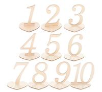 OFFSCH Numeri da Tavolo Legno 10 Pezzi Base Cuore per Ristoranti e Feste Segnaposto Numerati per Tavoli Matrimonio