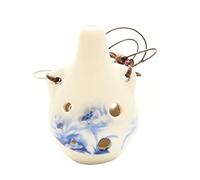 OFFSCH Ocarina Portatile Ceramica Pendente Della Collana Bambini Pratica Strumento A Fiato Collana Medaglione Fascino Supporto Per La Collana Struttura In Legno Per Il Mestiere Fiore