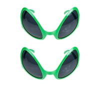 OFFSCH Occhiali da Sole Divertenti Plastico 2 Pezzi per Cosplay e Guida, Accessori Festa a Tema Alieno per Uomo e Donna, Verde Chiaro