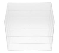 OFFSCH Organizer da Scrivania Acrilico Trasparente 4 Livelli Impilabile Vassoio Portaoggetti e Portadocumenti per Ufficio Scaffale Compatto per Organizzazione Spazio di Lavoro