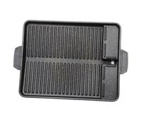 OFFSCH Piastra Grill in Alluminio Antiadherente Drenaggio Padella BBQ Quadrata in Lega Leggera per Cucina Sana e Cottura Uniforme