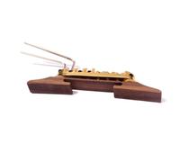 OFFSCH Ponte Per Chitarra Archtop Con Sellette Gold Roller Regolabili in Palissandro Metallo E Legno Dimensioni 13.8 X 1.5 X 3.6 Cm Base Autoregolante Sostituto Per Ponticello