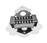 OFFSCH Ponte per cordiera del mandolino in metallo cromato forma a ventaglio accessorio sostitutivo resistente per chitarra e ukulele suono stabile e installazione facile per performance