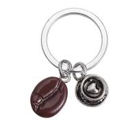 OFFSCH Portachiavi e Decorare Borse a Forma di Cuore in Resina Chicchi di caffè, Accessorio Elegante in Lega di Zinco per Organizzare Chiavi Come Regalo per Compleanno o Natale