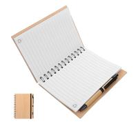 OFFSCH Quaderno di Appunti in Bambù con Copertina Rigida, Blocco Note a Spirale Resistente da Ufficio e Scuola, Diario Portatile Multifunzionale per Studenti e Professionisti, Set 1