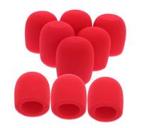 OFFSCH Set 8 Pezzi Guaine in Spugna Rossa Per Microfono, Filtri Antivento Riutilizzabili, Coperture Protettive Per Microfoni Portatili Per Karaoke, Studi Domestici e Discorsi Pubblici