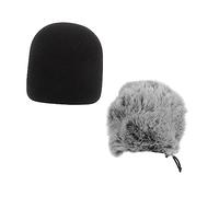 OFFSCH Set Di 2 Pezzi Di Spugna Antivento E Scudo Peloso Per Microfono Pro Mic Cover Per Snowflake