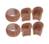 OFFSCH Set Di 6 Mobili in Miniatura Accessori Per Micro Paesaggi Kit Di Arredamento Per Giardini Fatati Decorazioni in Resina Per Case Delle Bambole Accessori Per Scrivania
