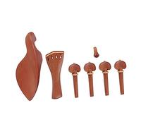 OFFSCH Set Di 7 Accessori Per Violino in Legno Di Giuggiolo Mentoniera Pirolo Cordiera Accordatore Fine Puntale Per Strumenti Musicali