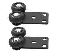 OFFSCH Silent Operation Roller Wheels for Closet Doors in Nero Metallo 2Pezzi, Kit Rulli Scorrevoli per Armadi Perfetti per Casa e Camera da Letto, Installazione Facile