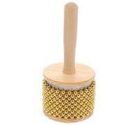 OFFSCH Strumento A Percussione Cabasa Con Manico in Legno Shaker Ritmico Africano Perle Metalliche Strumento Musicale Latino Jazz World Music