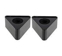 OFFSCH Supporto Microfono Da Tavolo Bandiera Logo Triangolare in Abs, 2 Pezzi Per Interviste, Conferenze Stampa e Podcast Professionali, Nero, Stabile e Leggero Da Trasportare