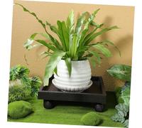 OFFSCH Supporto per Piante Interno con Ruote Resistenti Base Quadrata in Sottovaso Anti-tracimazione per Fiori Grandi Carrello Girevole per Giardino e Balcone