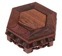 OFFSCH Supporto per Vaso in Legno Base Espositiva in Pietra, per Piante da Interno e Decorazioni Rustiche Casa e Terrazzo