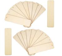 OFFSCH Tag in legno Segnalibro fai -da -te Targhette nominative in legno Segnalibri semplici corda Beige